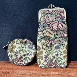 Vintage Cigarette Case and Lighter Pouch With Matching Coin Purse